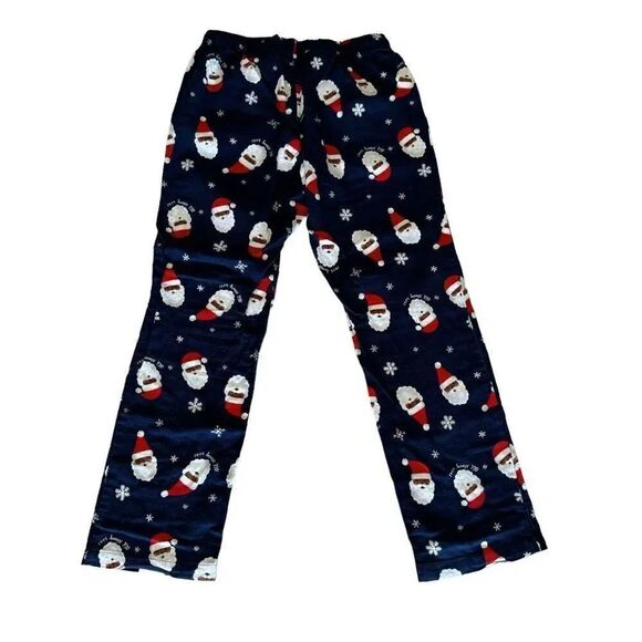 Old Navy Navy Flannel Santa Novelty Print Long Pajama Drawstring Closure S #2184 - Picture 3 of 12